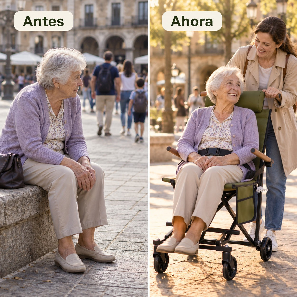 Antes y ahora con la silla Vereda